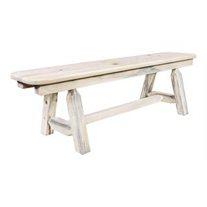 Montana Woodworks Homestead 5ft Pine Wood Plank Style Bench in Natural