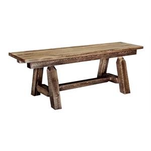 Montana Woodworks Homestead 6ft Solid Wood Plank Style Bench in Brown