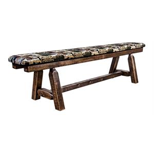 Montana Woodworks Homestead 6ft Handcrafted Wood Plank Style Bench in Brown