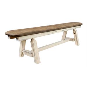 Montana Woodworks Homestead 6ft Wood Plank Style Bench in Natural Lacquered