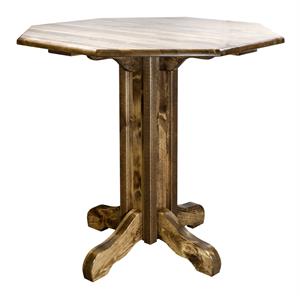 montana woodworks homestead transitional solid wood pub table in brown