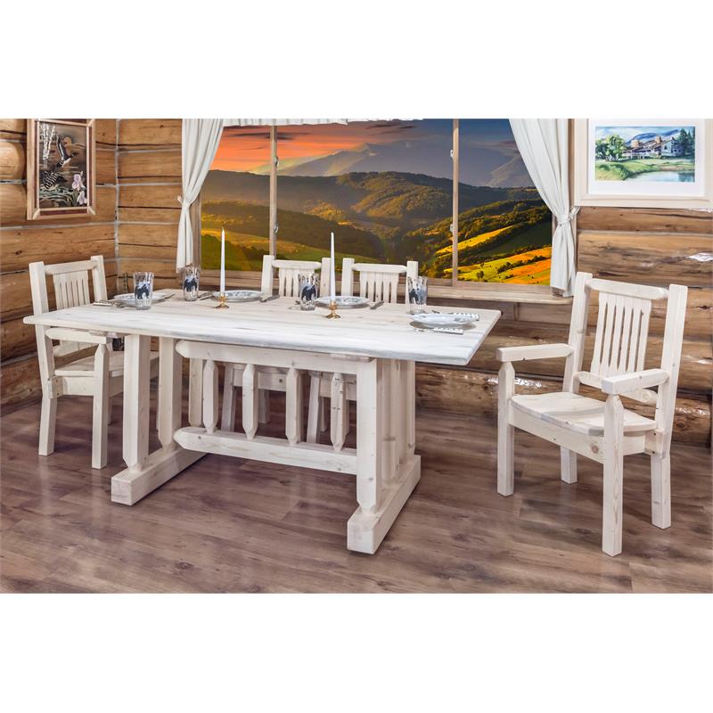 Montana Woodworks Homestead Transitional Solid Wood Dining Table in Natural