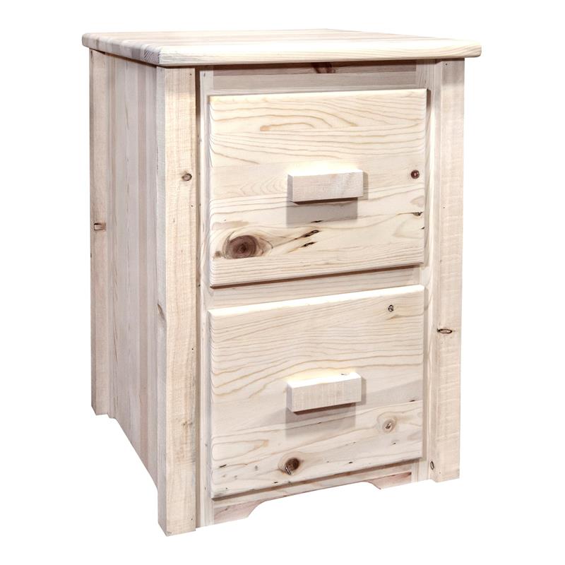 Montana Woodworks Homestead 2 Drawers Wood File Cabinet in Natural