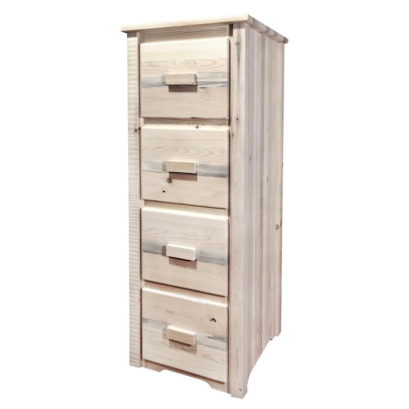 Montana Woodworks Homestead 4-drawer Wood File Cabinet in Natural