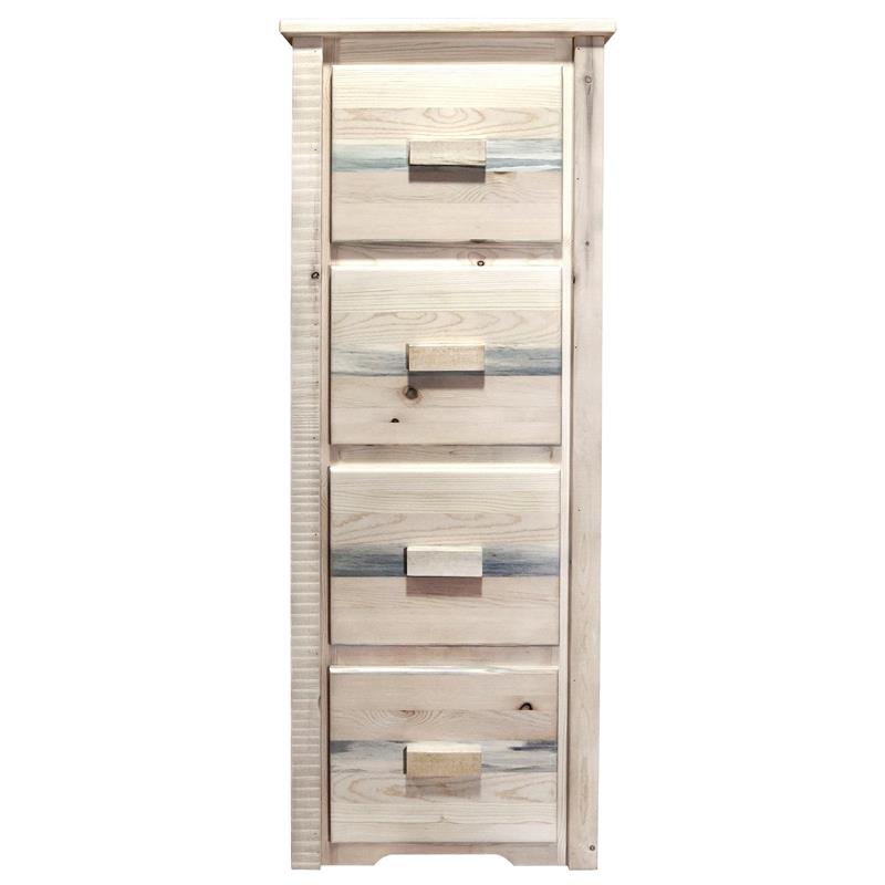 Montana Woodworks Homestead 4-drawer Wood File Cabinet in Natural