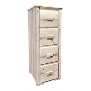 montana woodworks homestead 4-drawer wood file cabinet in natural