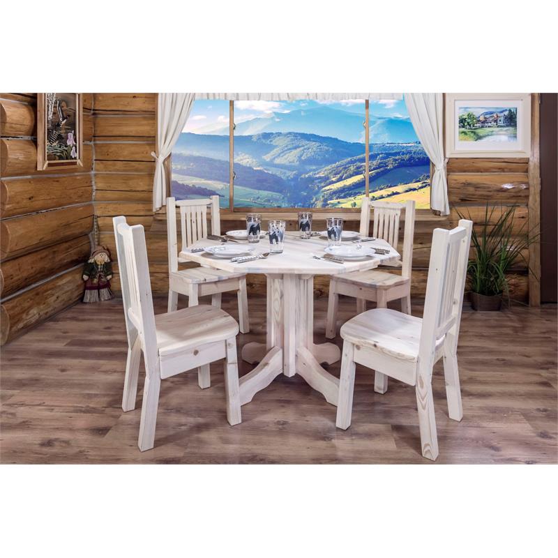 Montana Woodworks Homestead Wood Side Chair with Ergonomic Seat in Natural