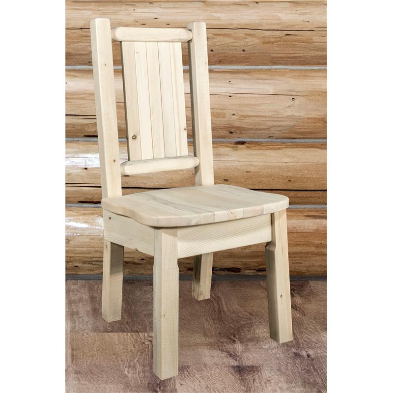 Montana Woodworks Homestead Wood Side Chair with Laser Engraved in Natural