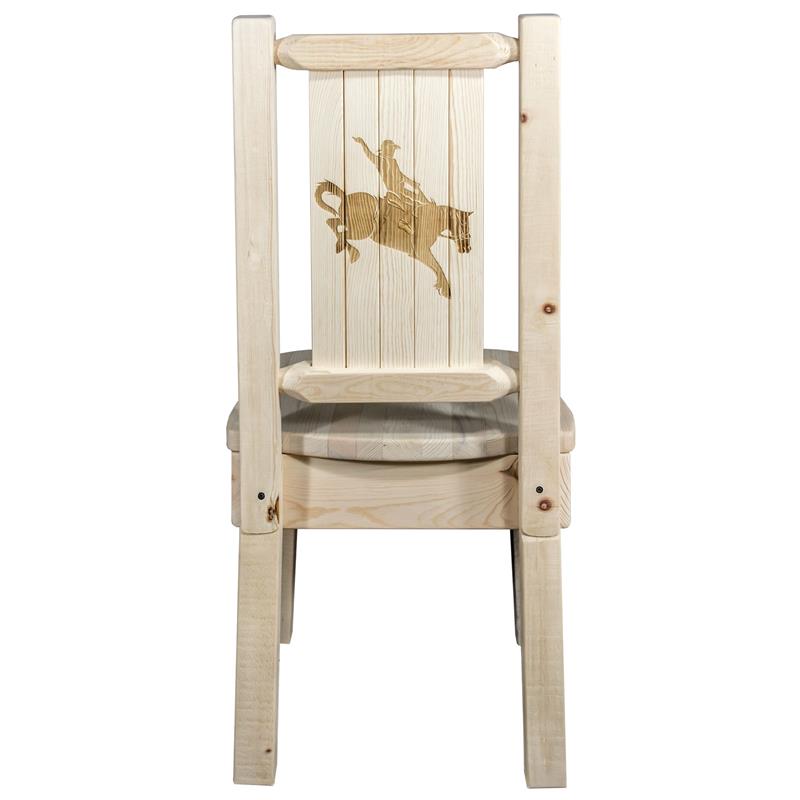 Montana Woodworks Homestead Wood Side Chair with Laser Engraved in Natural