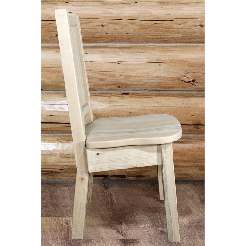 Montana Woodworks Homestead Wood Side Chair with Laser Engraved in Natural