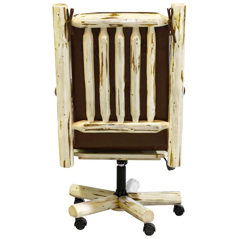 Montana Woodworks Transitional Solid Wood Upholstered Office Chair in Natural