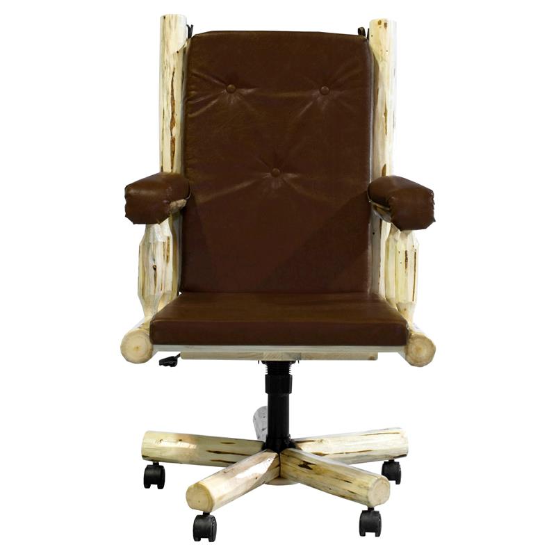 Montana Woodworks Transitional Wood Upholstered Office Chair in Natural