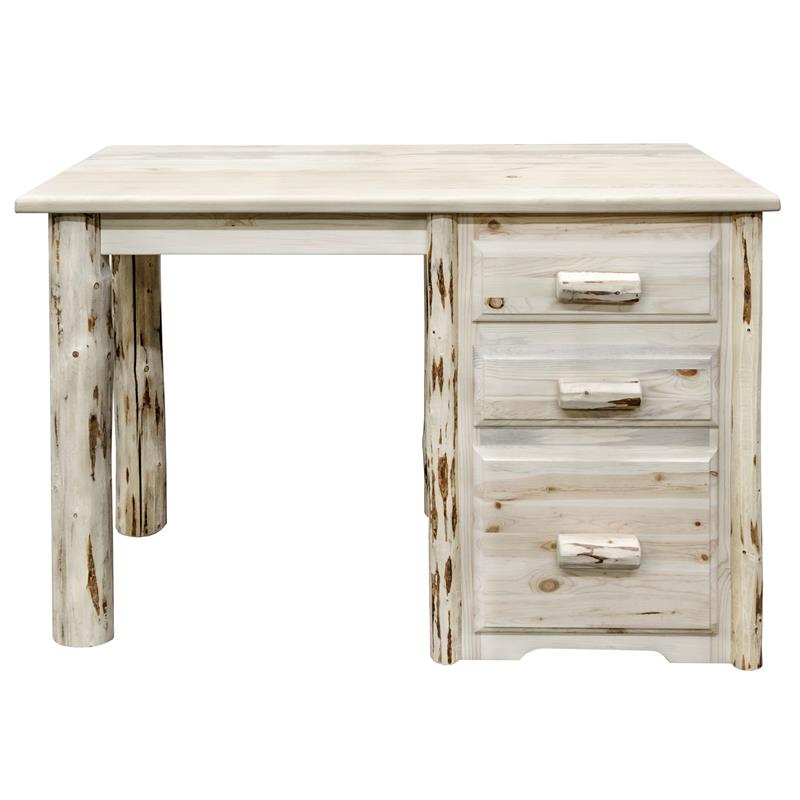 Montana Woodworks Hand-Crafted Transitional Wood Office Desk in Natural