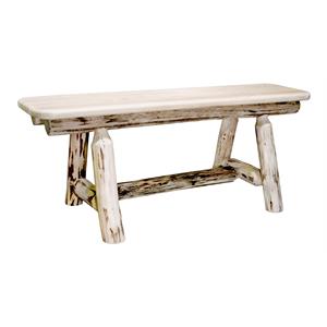 Montana Woodworks 45&quot Hand-Crafted Wood Plank Style Bench in Natural