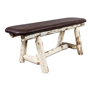 Montana Woodworks 45&quot Handcrafted Solid Wood Plank Style Bench in Natural