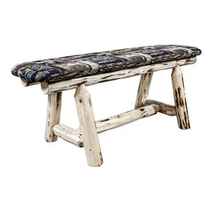 Montana Woodworks 45&quot Transitional Wood Plank Style Bench in Natural