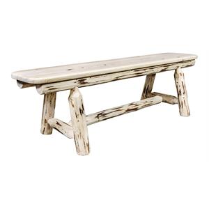 Montana Woodworks 5ft Hand-Crafted Wood Plank Style Bench in Natural