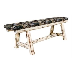 Montana Woodworks 5ft Upholstery Wood Plank Style Bench in Natural