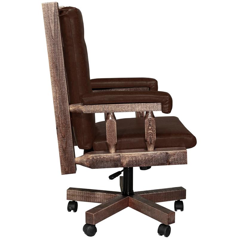 Montana Woodworks Homestead Wood Upholstered Office Chair in Brown