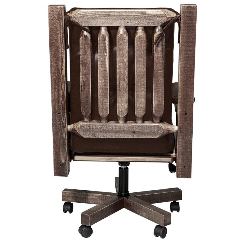 Montana Woodworks Homestead Wood Upholstered Office Chair in Brown