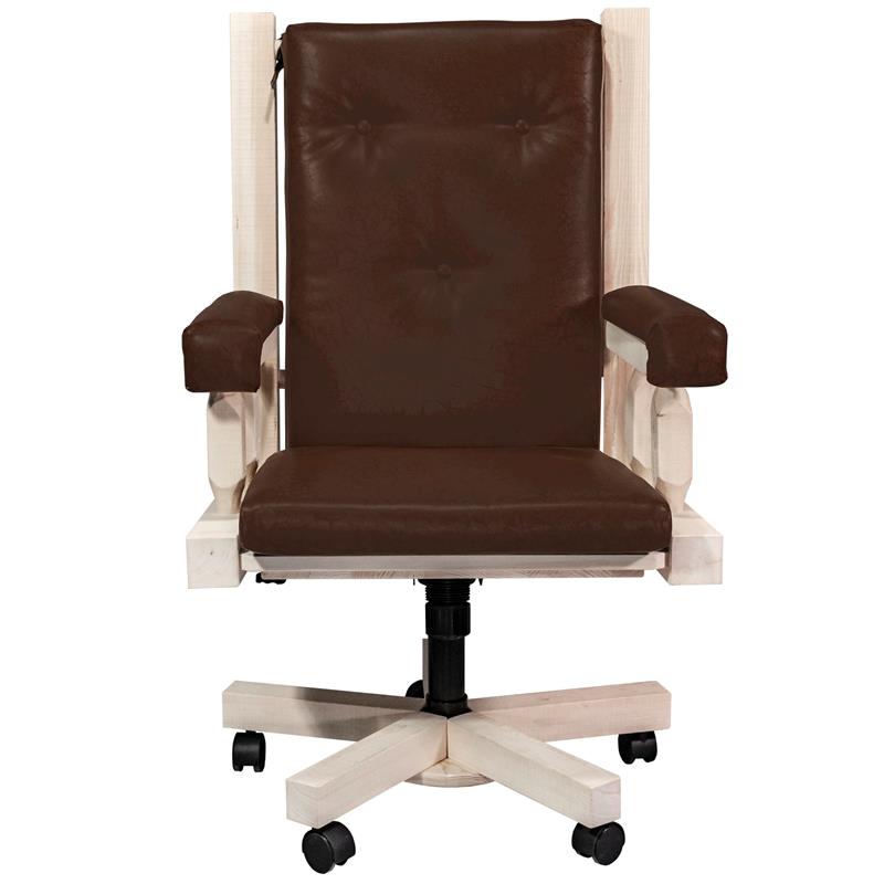 Montana Woodworks Homestead Wood Upholstered Office Chair in Natural
