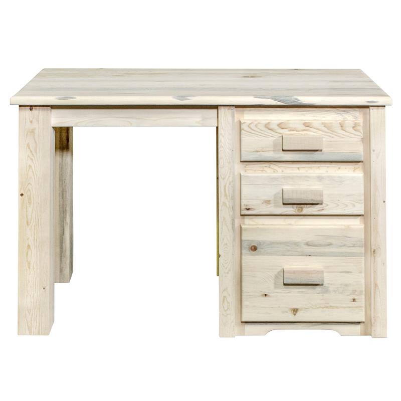 Montana Woodworks Homestead Transitional Solid Wood Office Desk in Natural