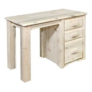Montana Woodworks Homestead Transitional Solid Wood Office Desk in Natural