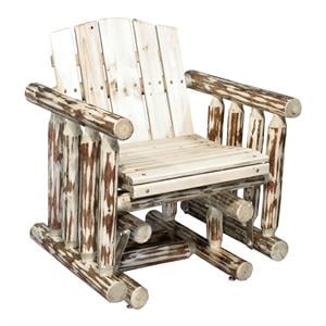 Montana Woodworks 19&quot Handcrafted Transitional Wood Glider in Natural