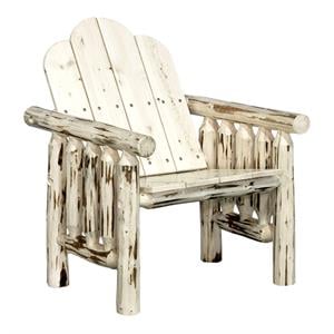 Montana Woodworks 17.5&quot Handcrafted Transitional Wood Deck Chair in Natural