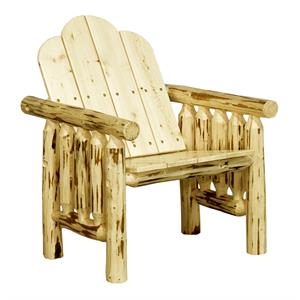 Montana Woodworks 17.5&quot Handcrafted Transitional Wood Deck Chair in Gold