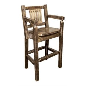 Montana Woodworks Homestead 30&quot Transitional Pine Wood Bar Stools in Brown