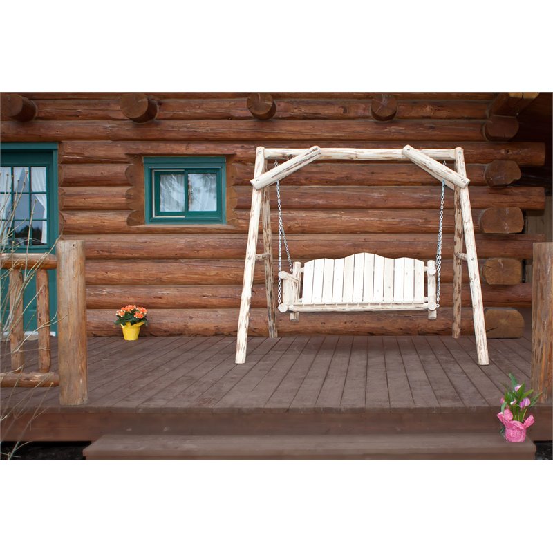 Montana Woodworks Transitional Wood Lawn Swing with 