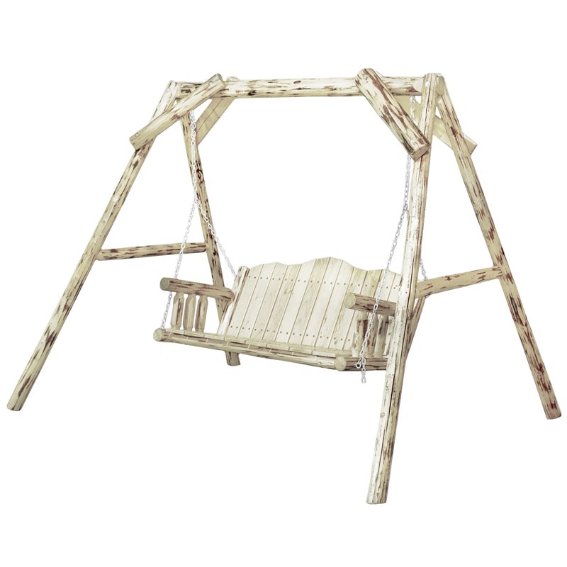 Montana Woodworks Transitional Wood Lawn Swing with 