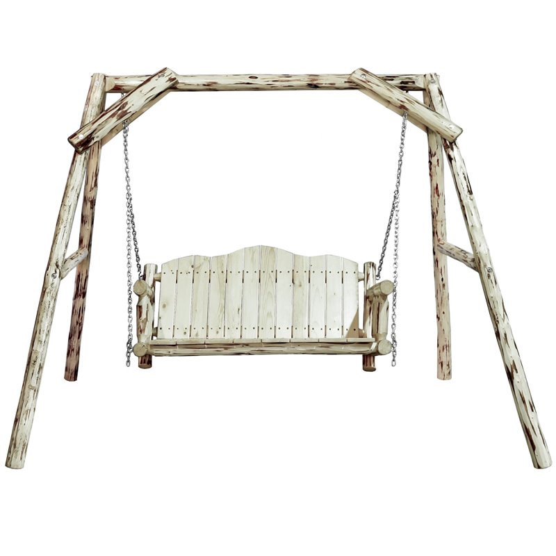 Montana Woodworks Transitional Wood Lawn Swing with 