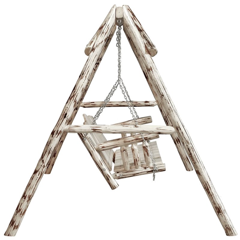 Montana Woodworks Transitional Wood Lawn Swing with 