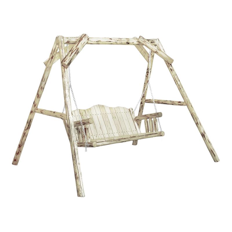 Montana Woodworks Transitional Wood Lawn Swing with 