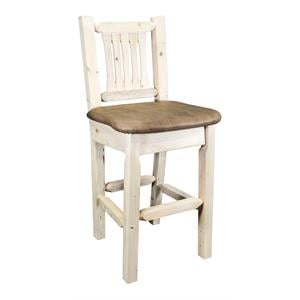 Montana Woodworks Homestead 24&quot Counter Height Pine Wood Barstool in Natural