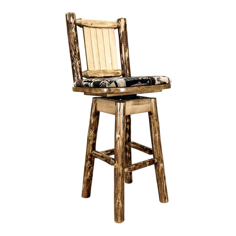 Tommy Bahama Home Ocean Club 30" Swivel Bar Stool in Taupe and Cream