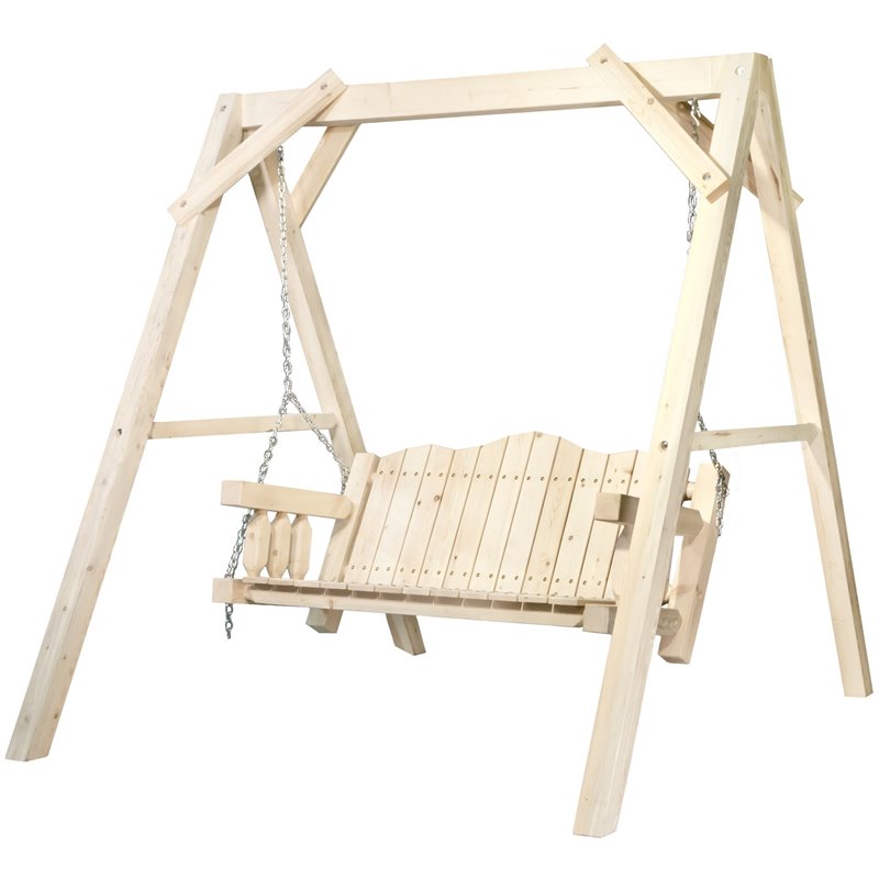 Montana Woodworks Homestead Wood Lawn Swing with 