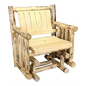 Montana Woodworks 19&quot Handcrafted Transitional Wood Glider in Gold