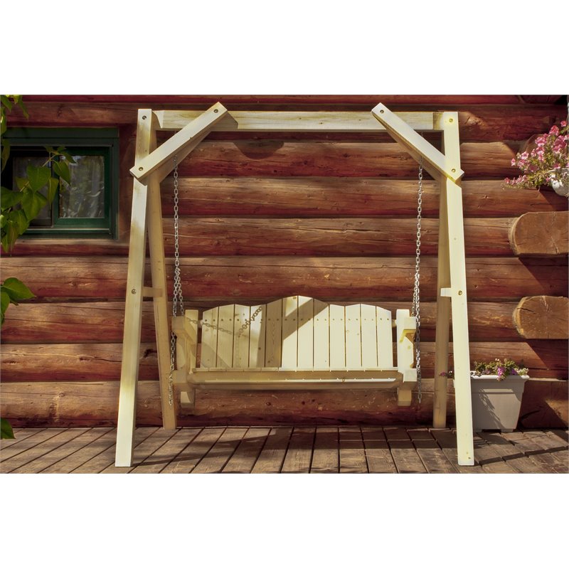 Montana Woodworks Homestead Wood Lawn Swing with 