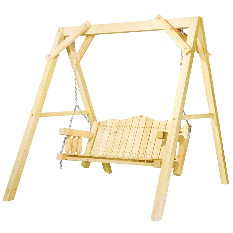 Montana Woodworks Homestead Wood Lawn Swing with 
