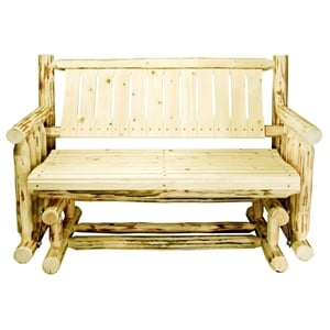 Montana Woodworks 19&quot Hand-Crafted Transitional Wood Glider in Gold
