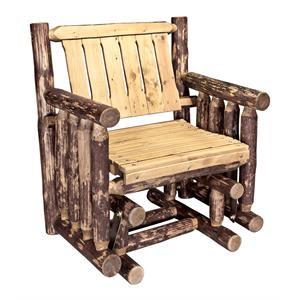 Montana Woodworks Glacier Country 19&quot Transitional Wood Glider in Brown