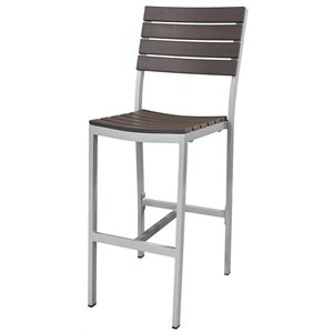 source furniture vienna aluminum frame patio bar side stool in espresso