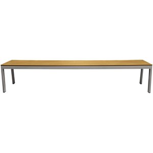 source furniture vienna 10' aluminum frame outdoor backless bench in caramel