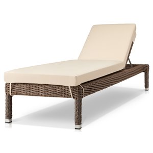 source furniture lucaya duraweave/wicker outdoor armless chaise in espresso