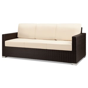 source furniture lucaya duraweave/wicker outdoor sofa in espresso