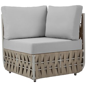source furniture scorpio aluminum frame corner square chair in gray/gray cushion