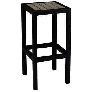 source furniture napa aluminum patio bar stool in black and gray
